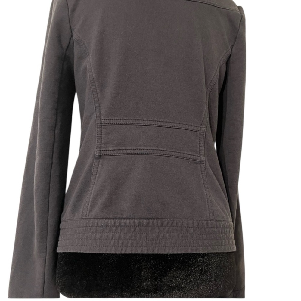 KUT from the Kloth Gray Ruffle Full Zip Cotton blend Jacket S - Picture 4 of 7